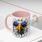 American Eagle Coffee Mug with USA Flag Accent Design