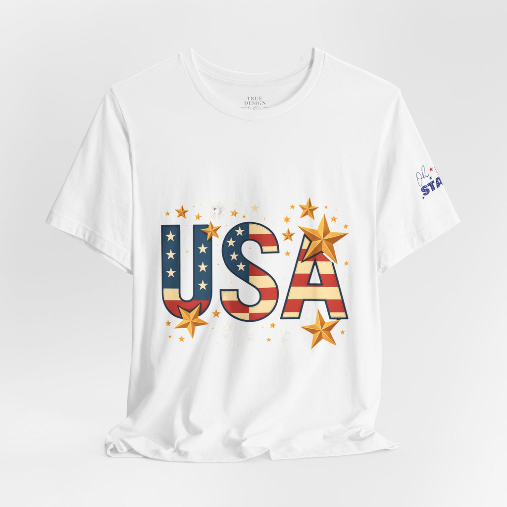 USA Flag Stars T-Shirt — Patriotic American Independence Day Tee