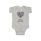 Floral Heart Personalized Baby Onesie for Infants
