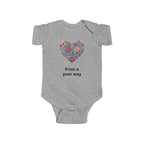 Floral Heart Personalized Baby Onesie for Infants
