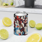 Floral Patriotic Can Cooler for Festive Gatherings