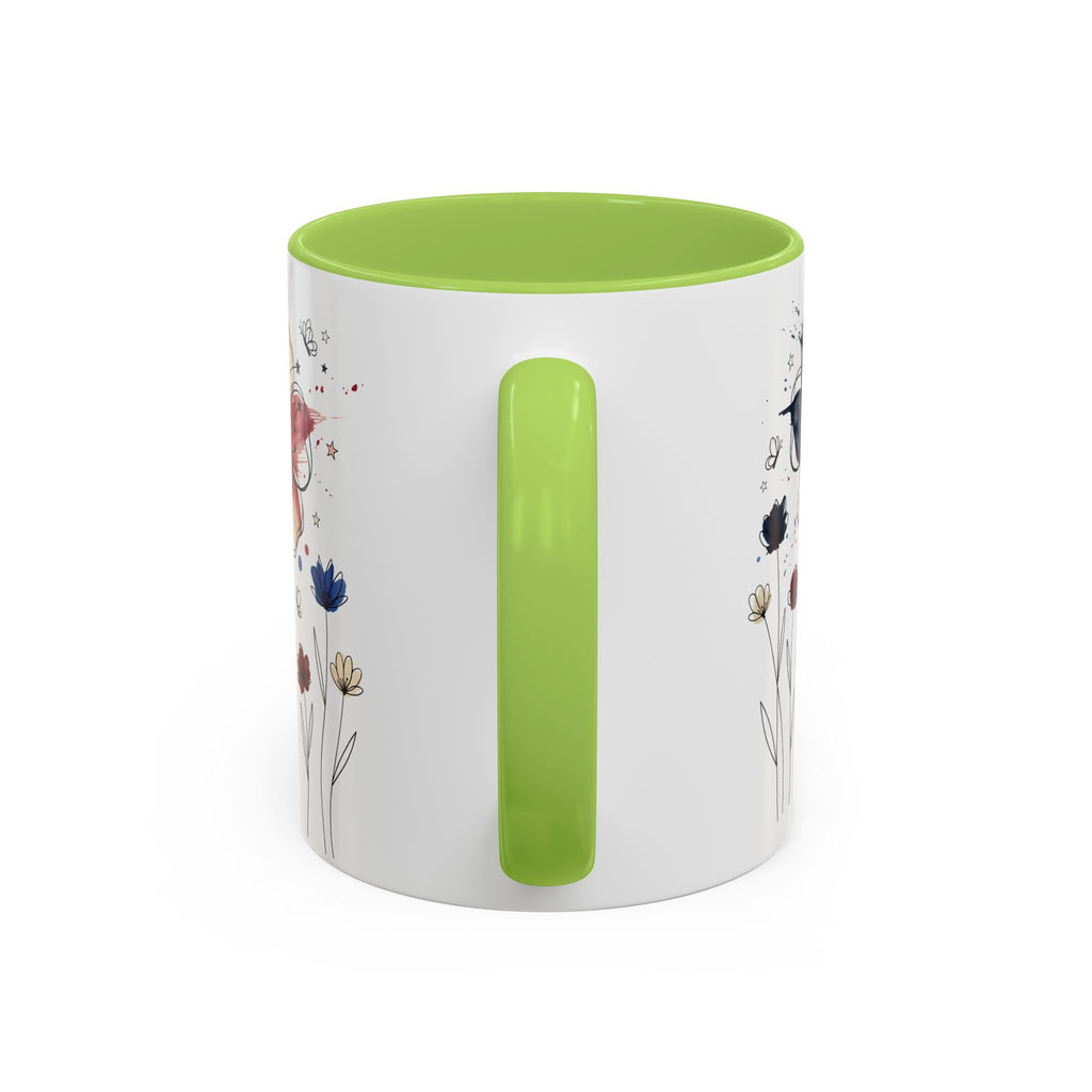 Patriotic Anemone Accent Coffee Mug Classic Floral Design