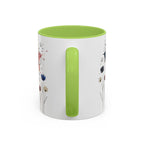 Patriotic Anemone Accent Coffee Mug Classic Floral Design