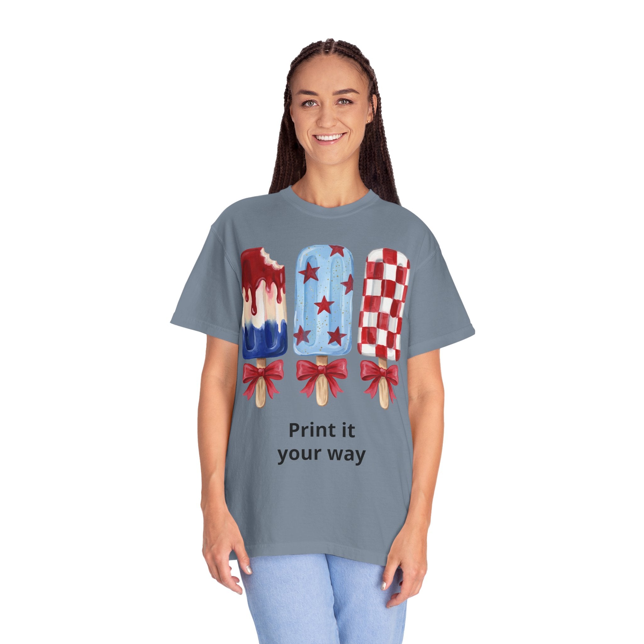 Patriotic Popsicle T-Shirt — Red, White & Blue Fourth of July Tee
