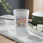 Patriotic Humor Frosted Pint Glass - 16oz with Vintage Print