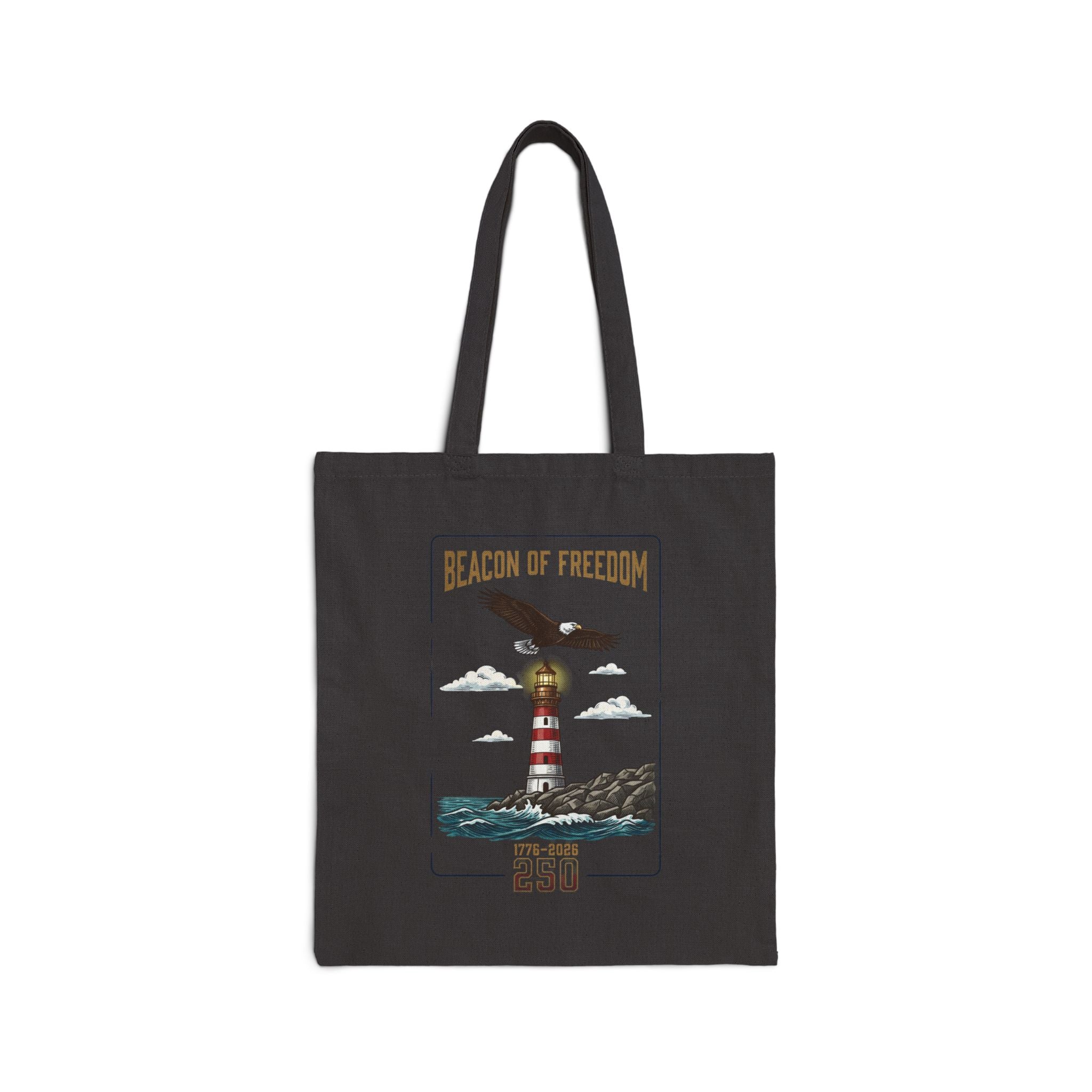 Beacon of Freedom 250 Tote | 250th 4th of July Patriotic Lighthouse Design