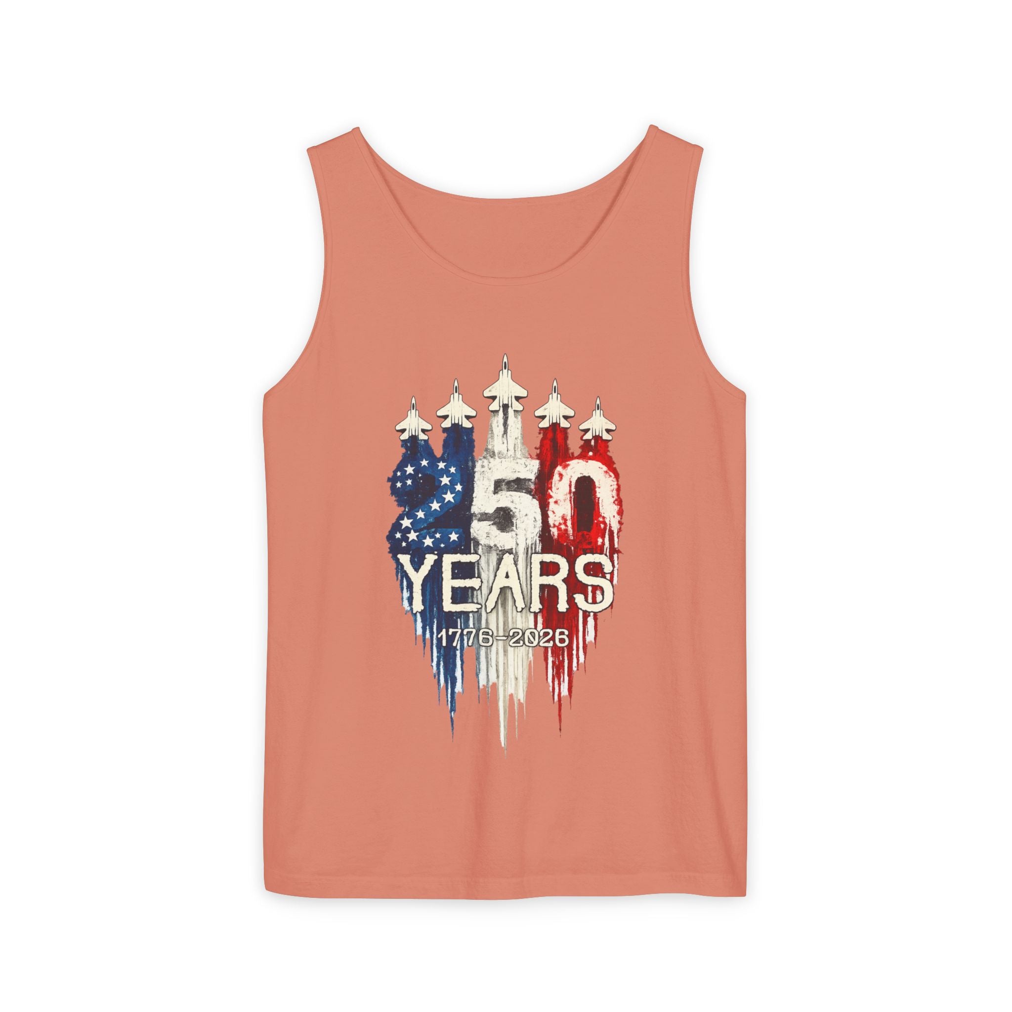 50 Years American Flag Castle Tank Top for Celebratory Wear
