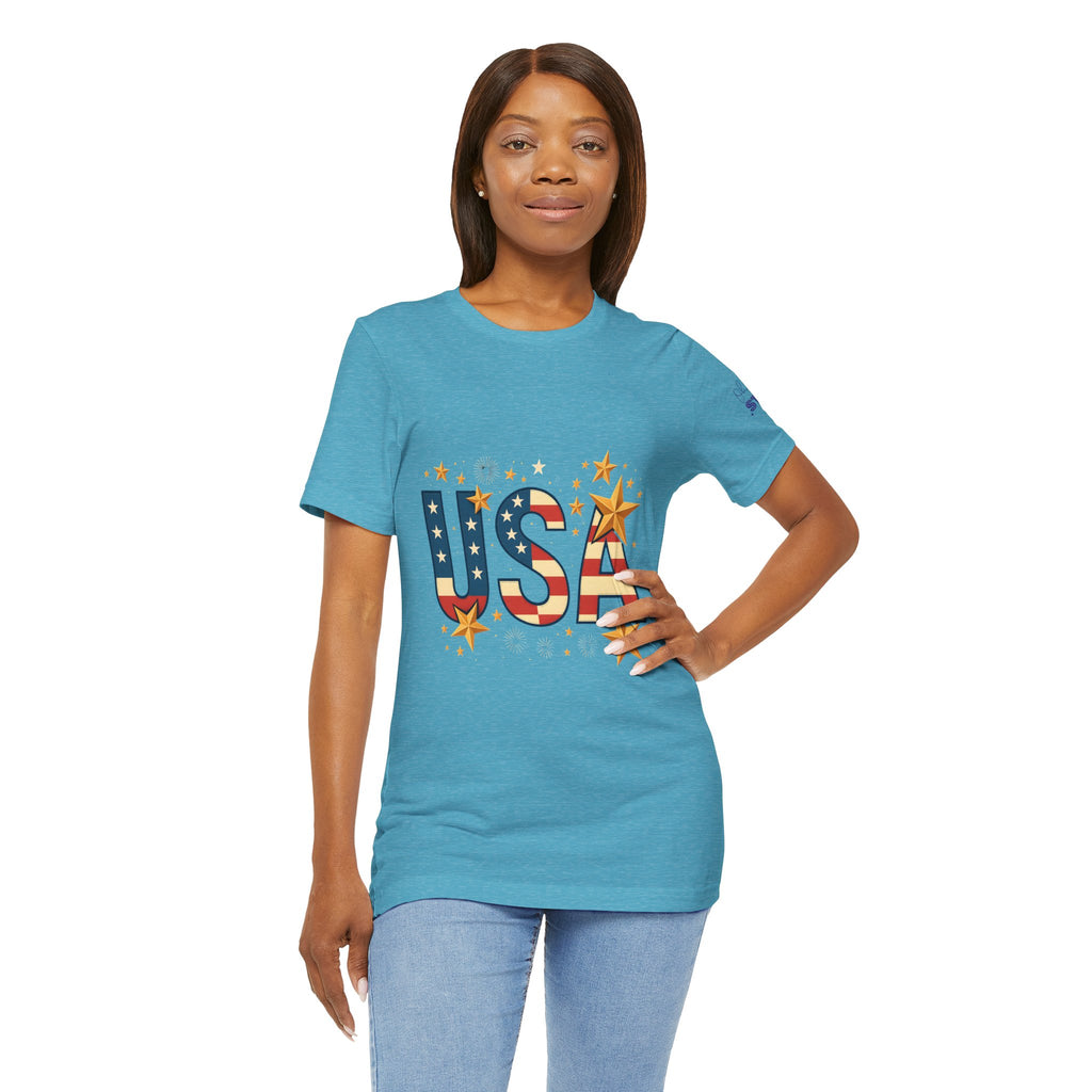 USA Flag Stars T-Shirt — Patriotic American Independence Day Tee