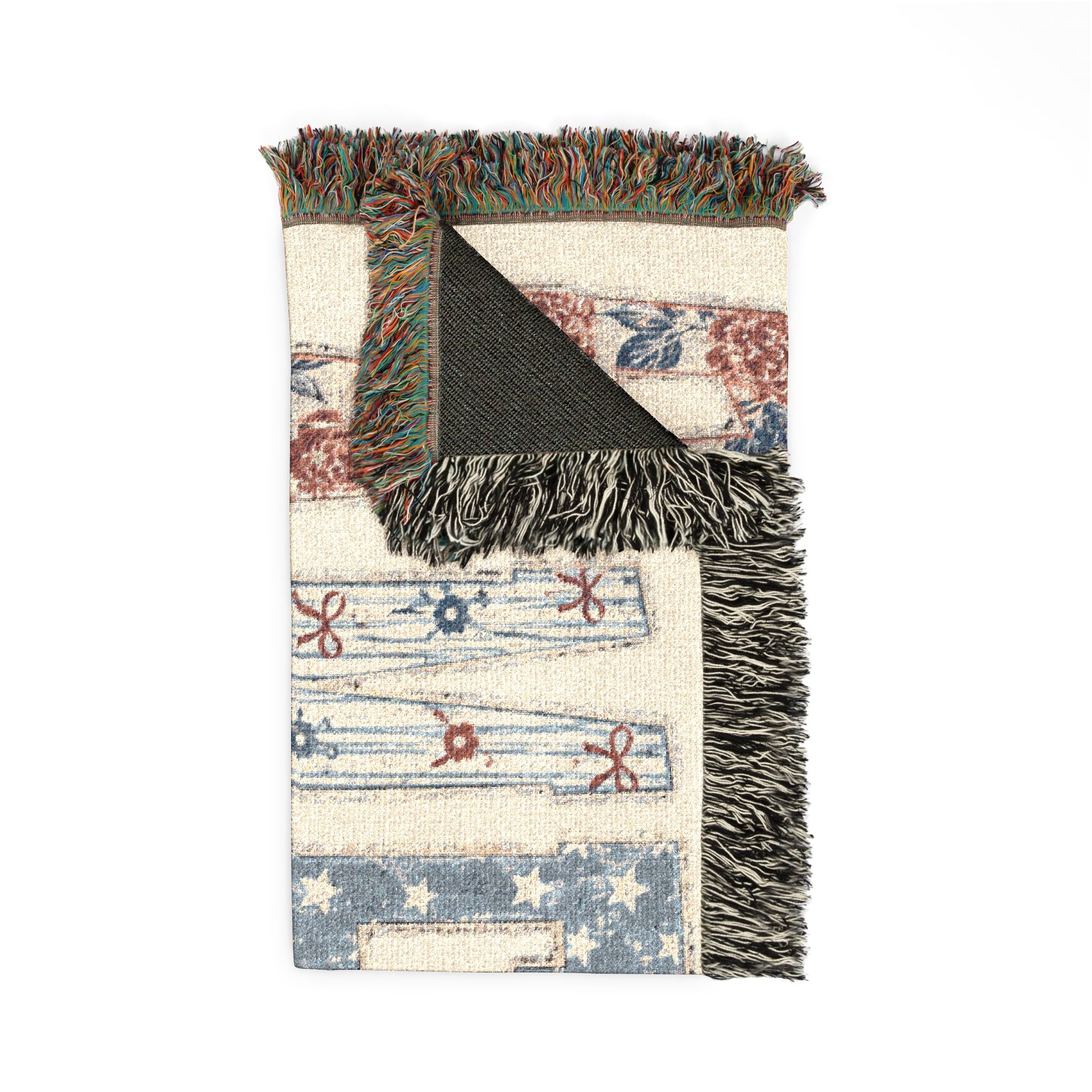 America Woven Blanket — Patriotic Throw Blanket with USA Text
