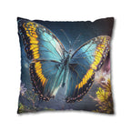 Blue and Yellow Butterfly Decorative Pillow Cover