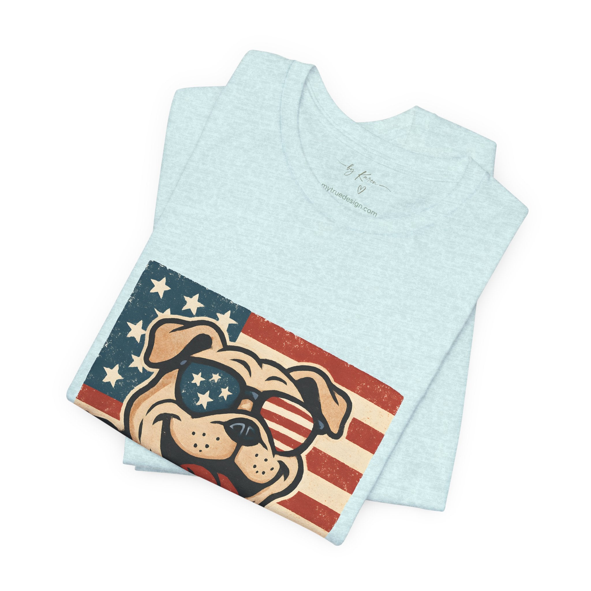 Dog's are Patriotic Too (American Flag, Funny 4th of July Shirt)