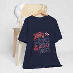 Stars Stripes & 250 Vibes T-Shirt | 250th Anniversary 4th of July Patriotic Tee