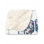 USA Est.1776 Floral Patriotic Sherpa Fleece Blanket for Home Decor