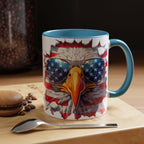 American Bald Eagle Accent Coffee Mug with Stars & Stripes