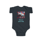 Elephant Print Infant Bodysuit with Floral Design