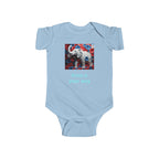 Elephant Print Infant Bodysuit with Floral Design