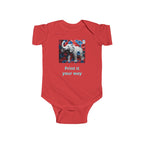 Elephant Print Infant Bodysuit with Floral Design