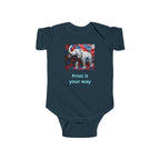 Elephant Print Infant Bodysuit with Floral Design