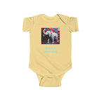 Elephant Print Infant Bodysuit with Floral Design