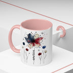 Patriotic Anemone Accent Coffee Mug Classic Floral Design