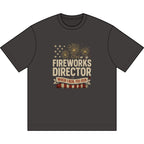 Fireworks Director T-Shirt — "When I Run, You Run" Patriotic Tee