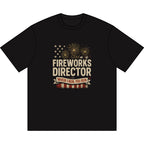 Fireworks Director T-Shirt — "When I Run, You Run" Patriotic Tee