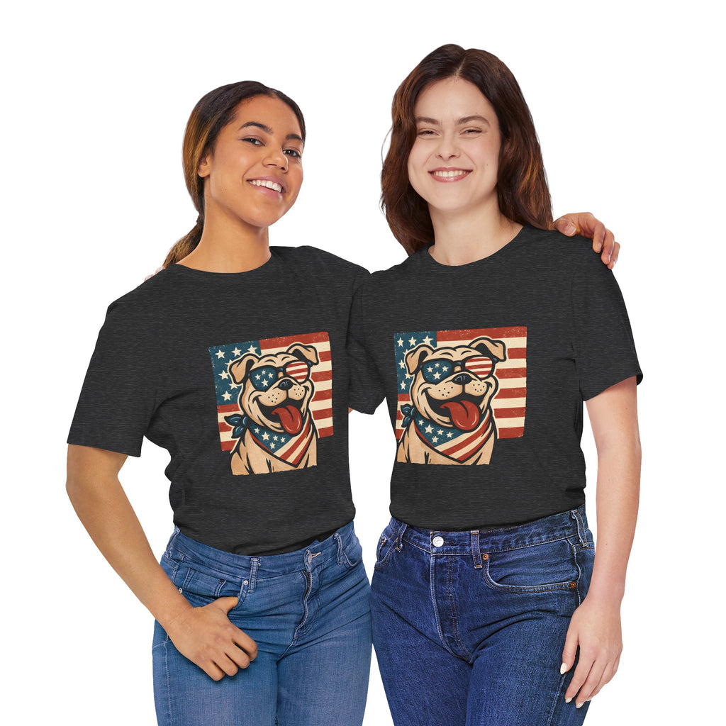 Dog's are Patriotic Too (American Flag, Funny 4th of July Shirt)