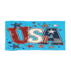 USA Patriotic Beach Towel — Red White & Blue Star Design for 4th of July