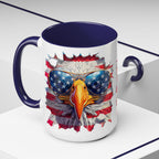 American Bald Eagle Accent Coffee Mug with Stars & Stripes