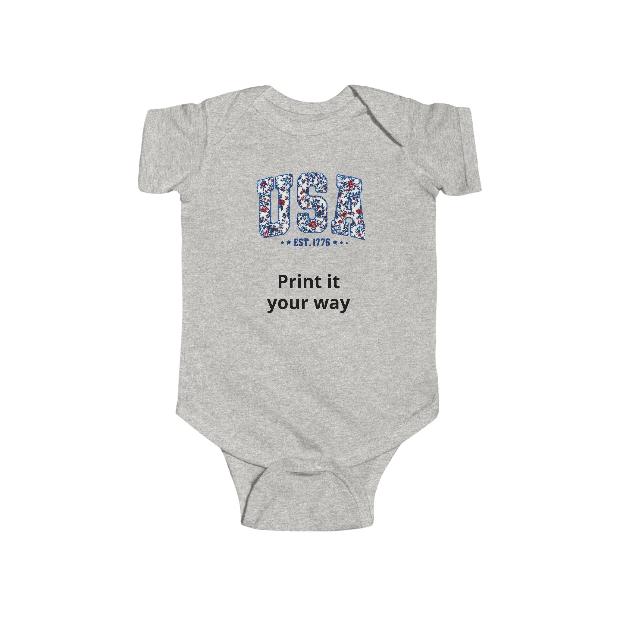 USA Floral Infant Bodysuit - Comfortable Baby Onesie