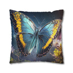 Blue and Yellow Butterfly Decorative Pillow Cover