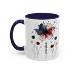 Patriotic Anemone Accent Coffee Mug Classic Floral Design