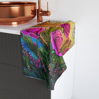 Floral Rose Bouquet Hand Towel with Vibrant Pink Roses
