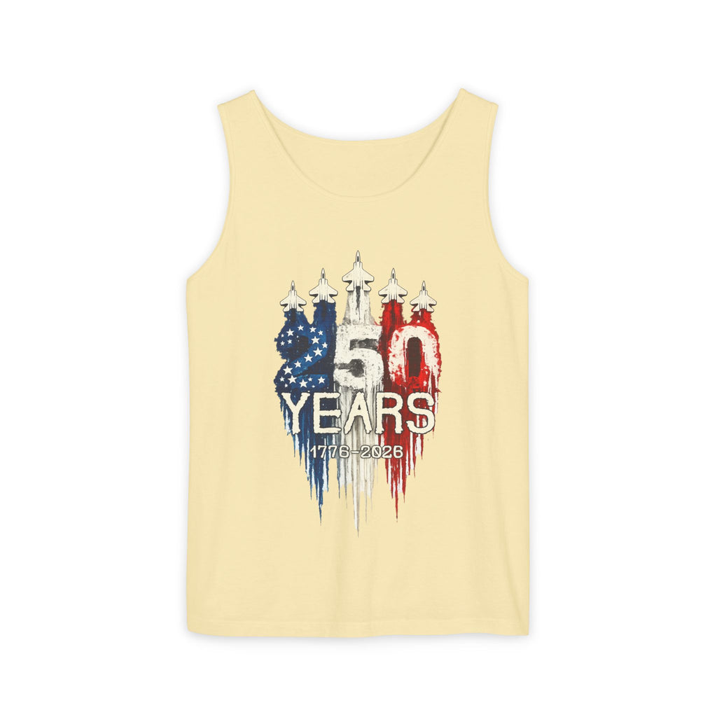50 Years American Flag Castle Tank Top for Celebratory Wear