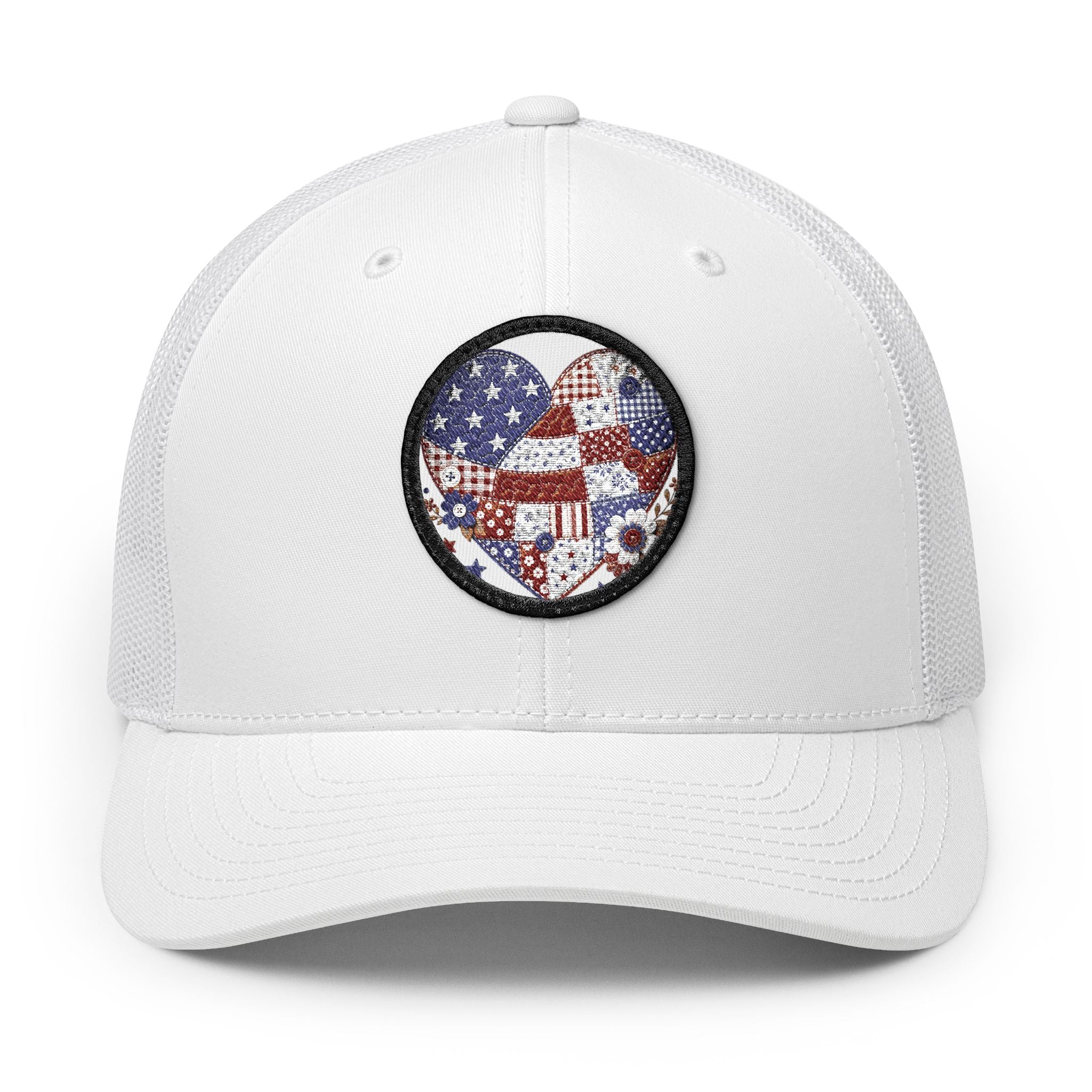 American Flag Patch Trucker Cap — Patriotic Snapback Hat