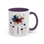 Patriotic Anemone Accent Coffee Mug Classic Floral Design