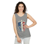 50 Years American Flag Castle Tank Top for Celebratory Wear