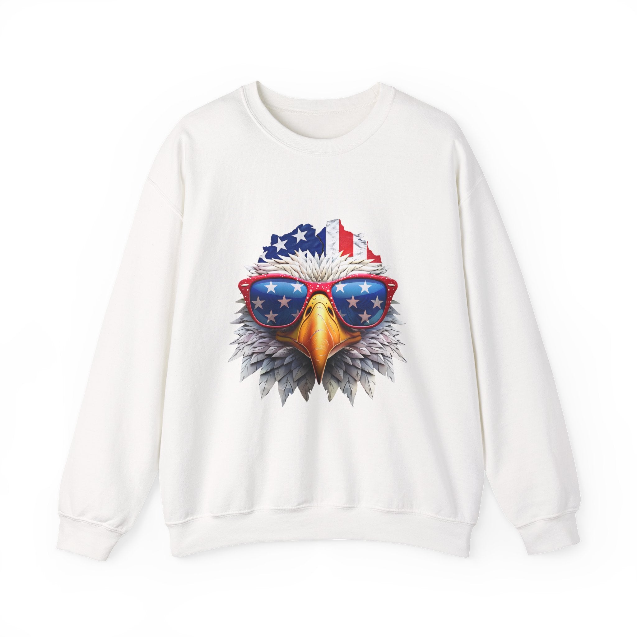 Eagle American Flag Sunglasses Crewneck Sweatshirt