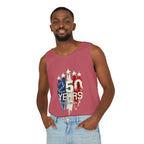 50 Years American Flag Castle Tank Top for Celebratory Wear