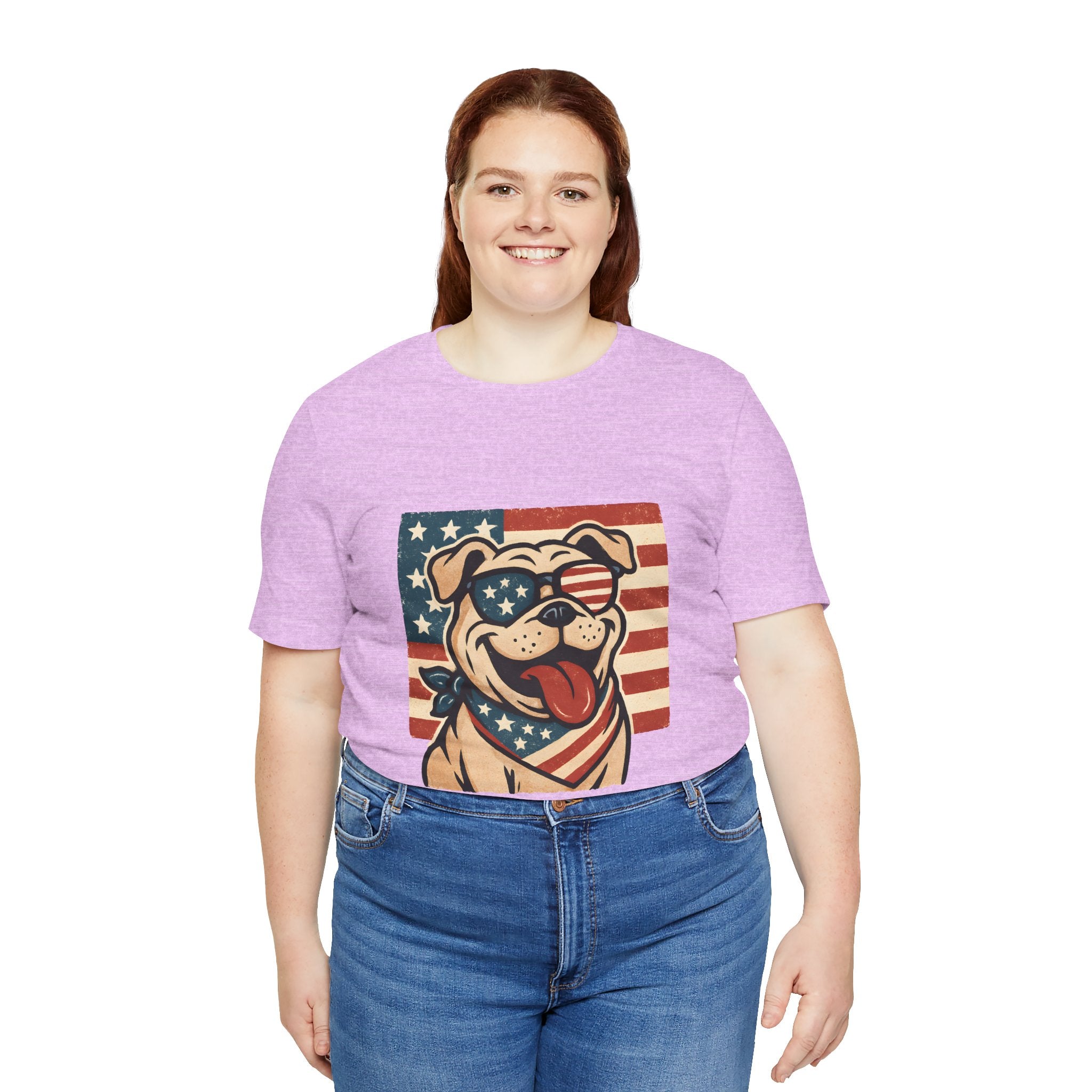 Dog's are Patriotic Too (American Flag, Funny 4th of July Shirt)