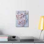 Floral Lotus Stretched Canvas Wall Art — Pastel Bloom Decorative Canvas