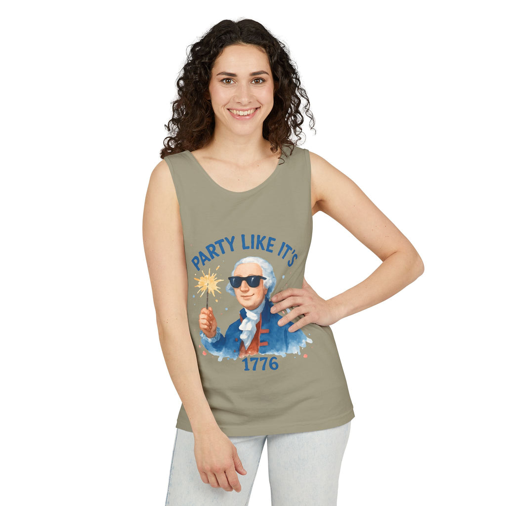 Party Like It's 1776 Tank Top — Patriotic George Washington Graphic