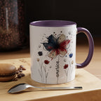 Patriotic Anemone Accent Coffee Mug Classic Floral Design