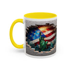 American Flag & Statue of Liberty Accent Coffee Mug – Patriotic USA Ceramic Mug