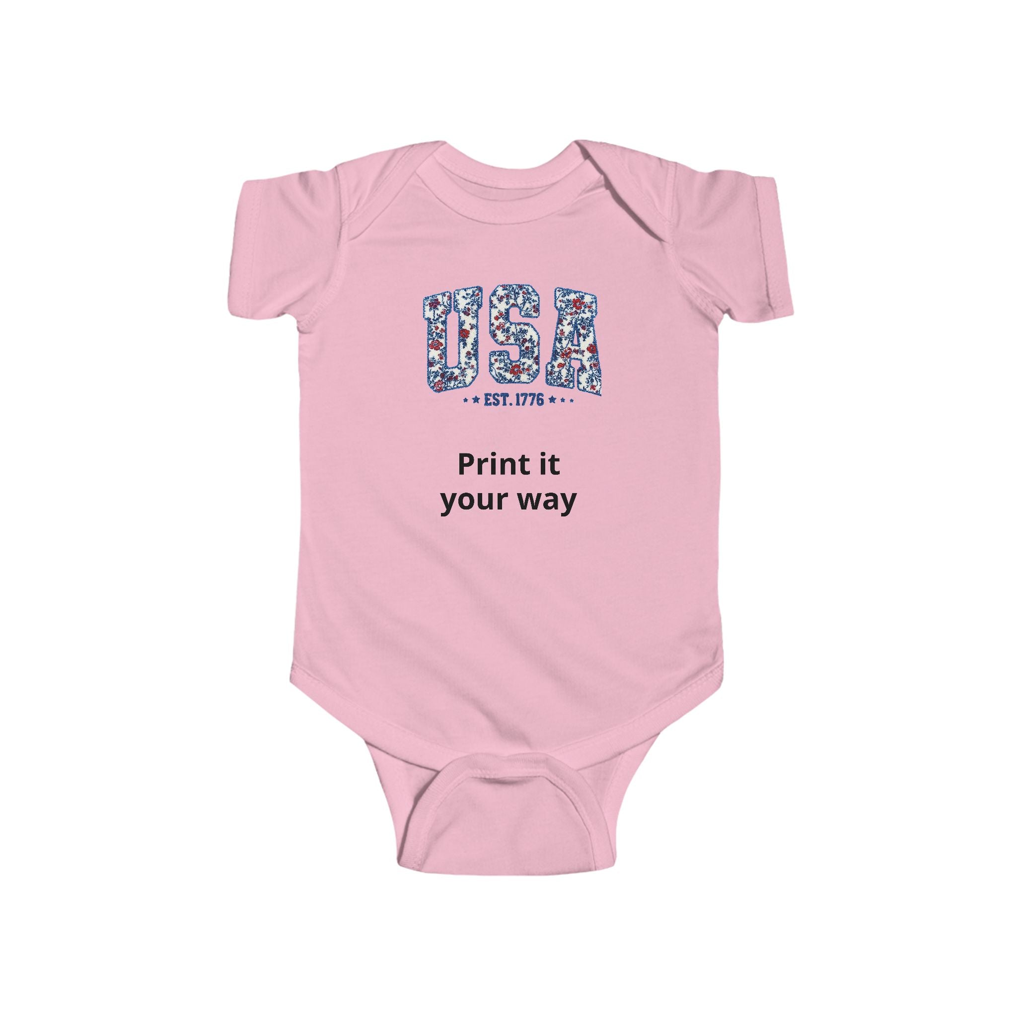 USA Floral Infant Bodysuit - Comfortable Baby Onesie