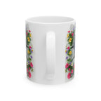 Patriotic Floral Eagle Ceramic Mug - Comfortable C-Handle