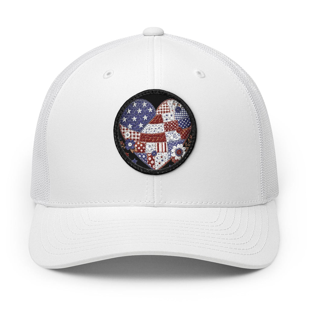 American Flag Patch Trucker Cap — Patriotic Snapback Hat