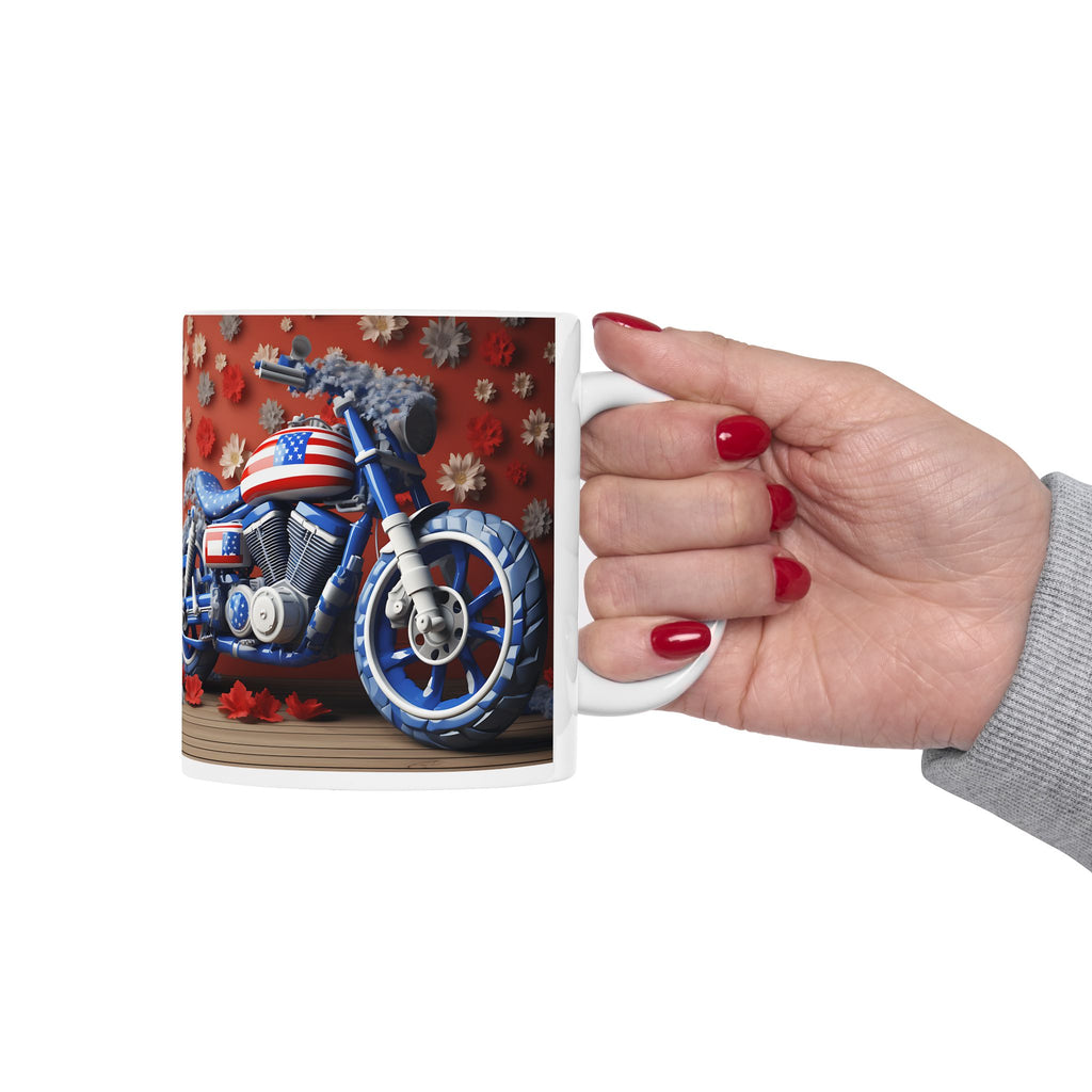 Vintage Patriot Motorcycle Ceramic Mug for Every Occasion