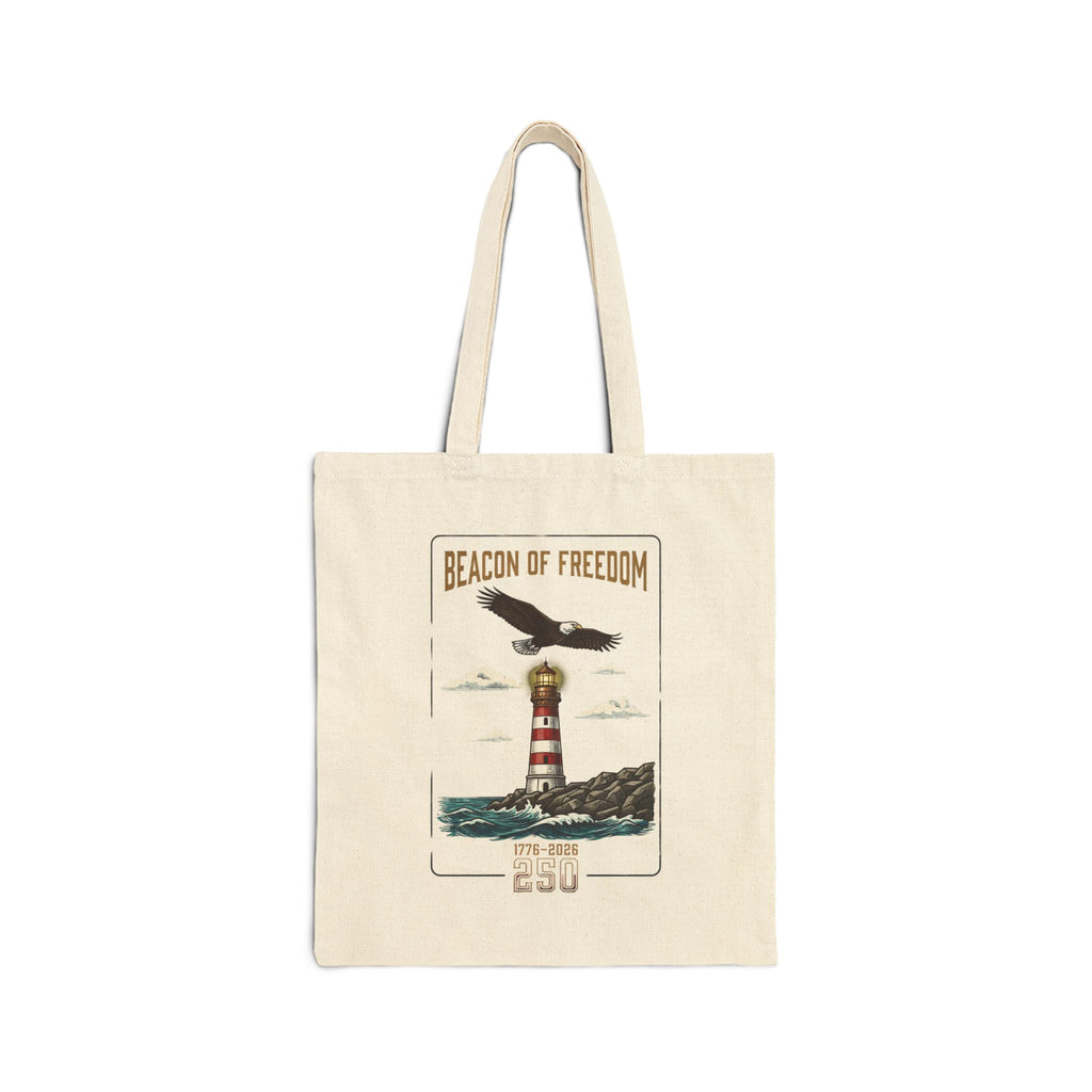 Beacon of Freedom 250 Tote | 250th 4th of July Patriotic Lighthouse Design