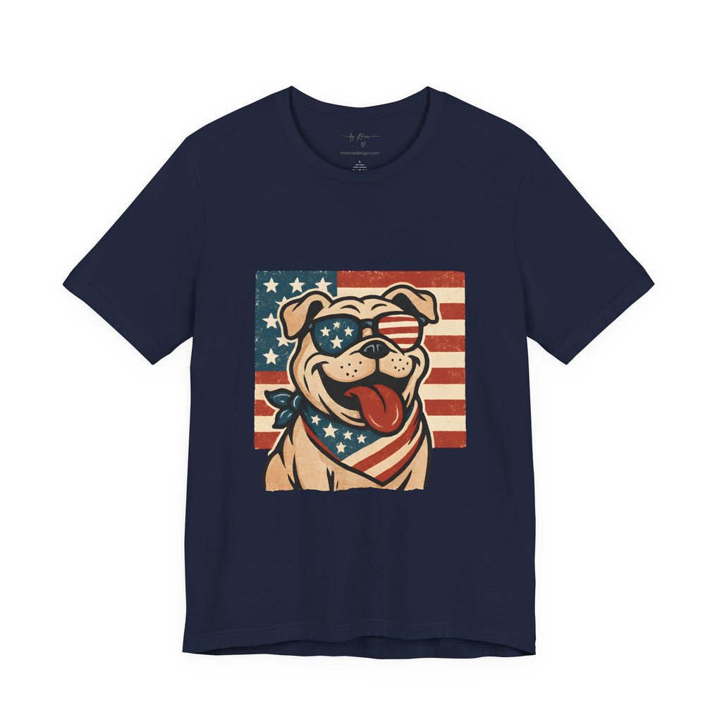 Dog's are Patriotic Too (American Flag, Funny 4th of July Shirt)